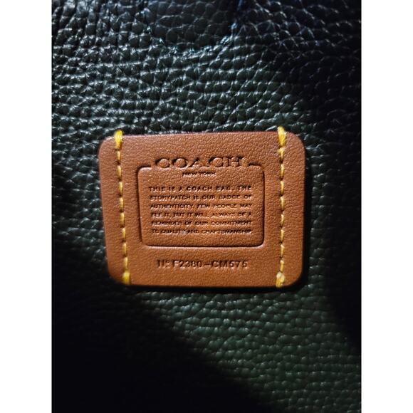 Green colorblock pebble leather Coach Lana Shoulder Bag 23 - Picture 8 of 9